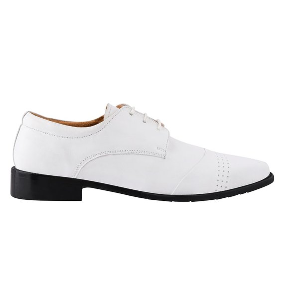 LIBERTYZENO White Leather Oxford Style Dress Shoes main image 5